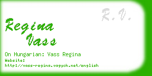 regina vass business card